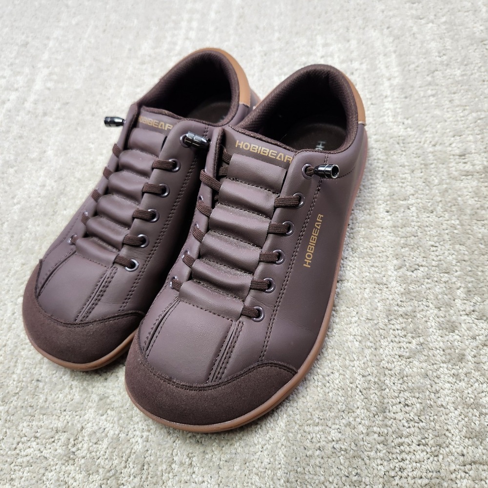 Hobibear Mens Barefoot Shoes Brown Minimalist Wide Toe Box Sneakers GST0071G 40